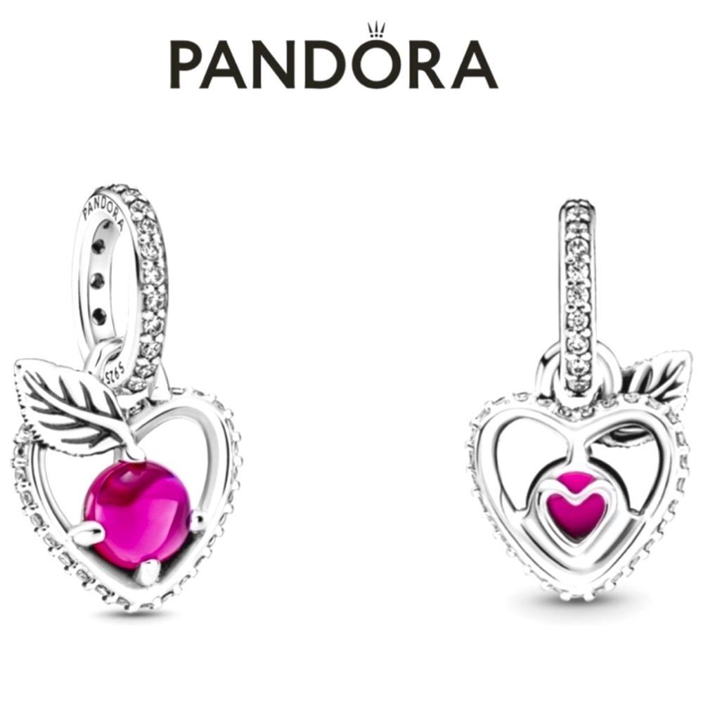 Pandora x Disney Snow White Apple Pendant Charm Cerise Crystal 399553C01